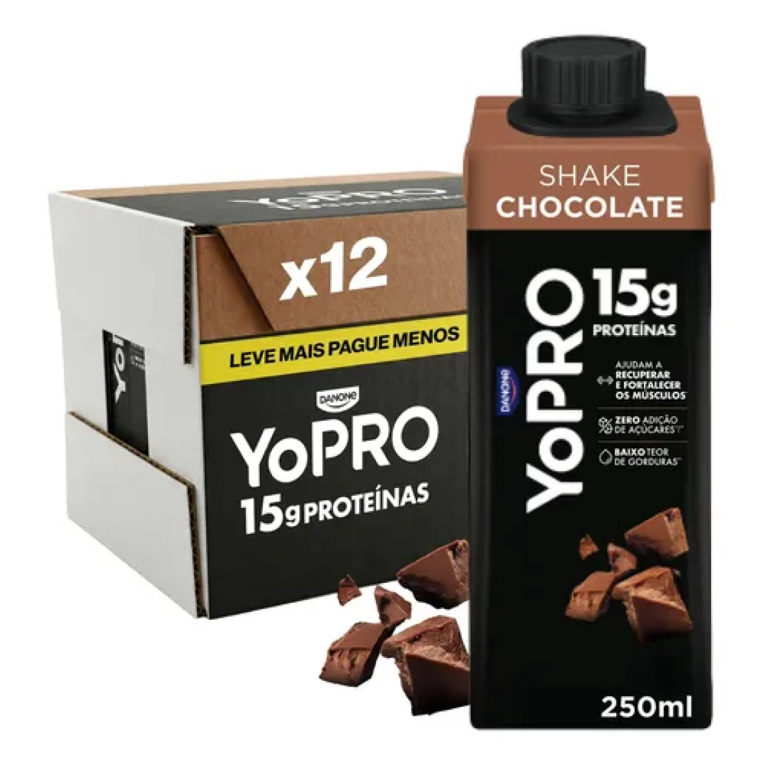 YoPRO Bebida Láctea Uht Chocolate 15g de proteínas 250ml 12 unidades