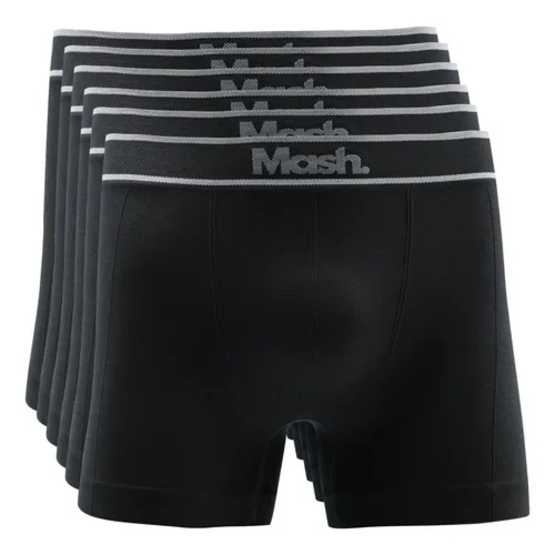 Kit com 6 Cuecas Boxer Mash Poliamida Toque Gelado