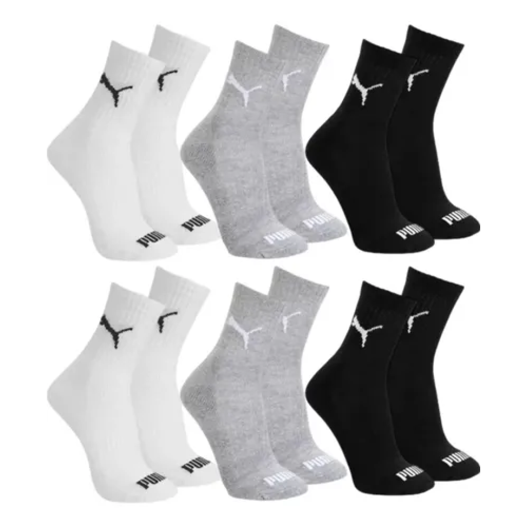 Kit com 6 Pares Meias Puma Cano Médio