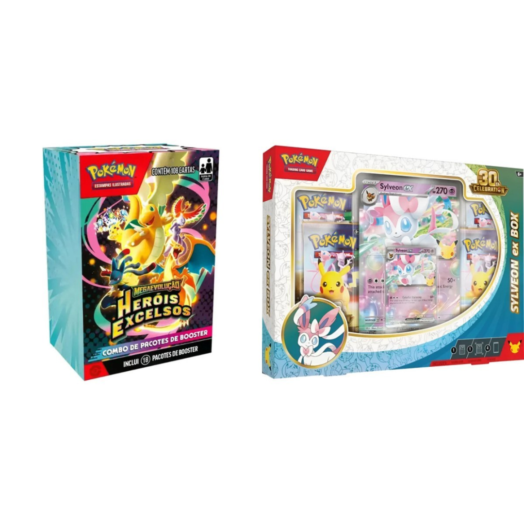 Combo De Booster Pokémon Heróis Excelsos 108 Cartas Copag 2026 Cartas Pokémon Português