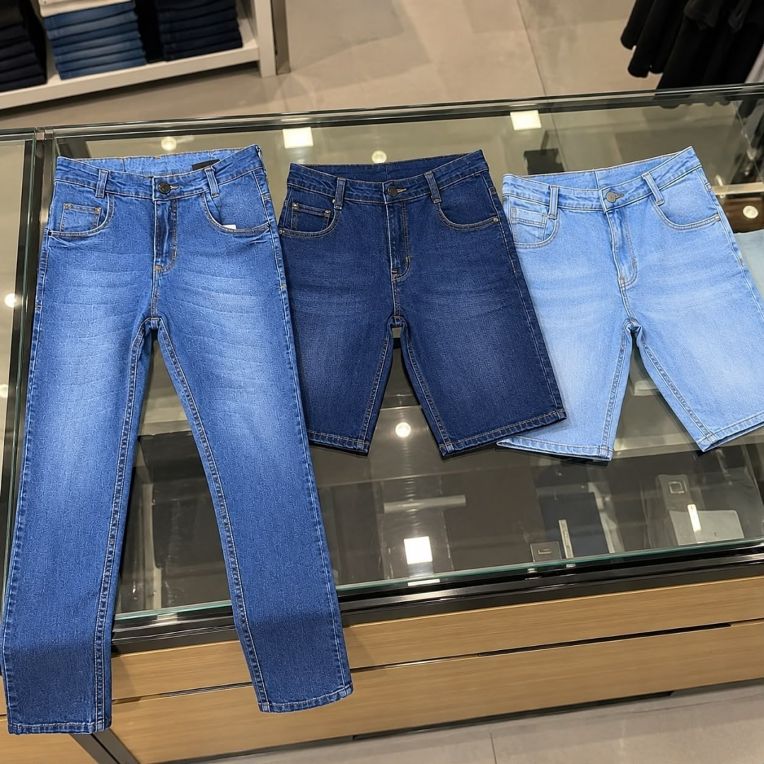 Kit com 2 Bermudas + 1 Calça Jeans Skinny Lycra Premium