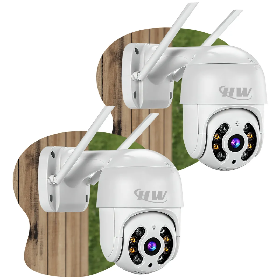 Kit 2 Câmera Segurança Ip Interna Externa Wifi iCSee Infravermelho Prova D’Água - HW