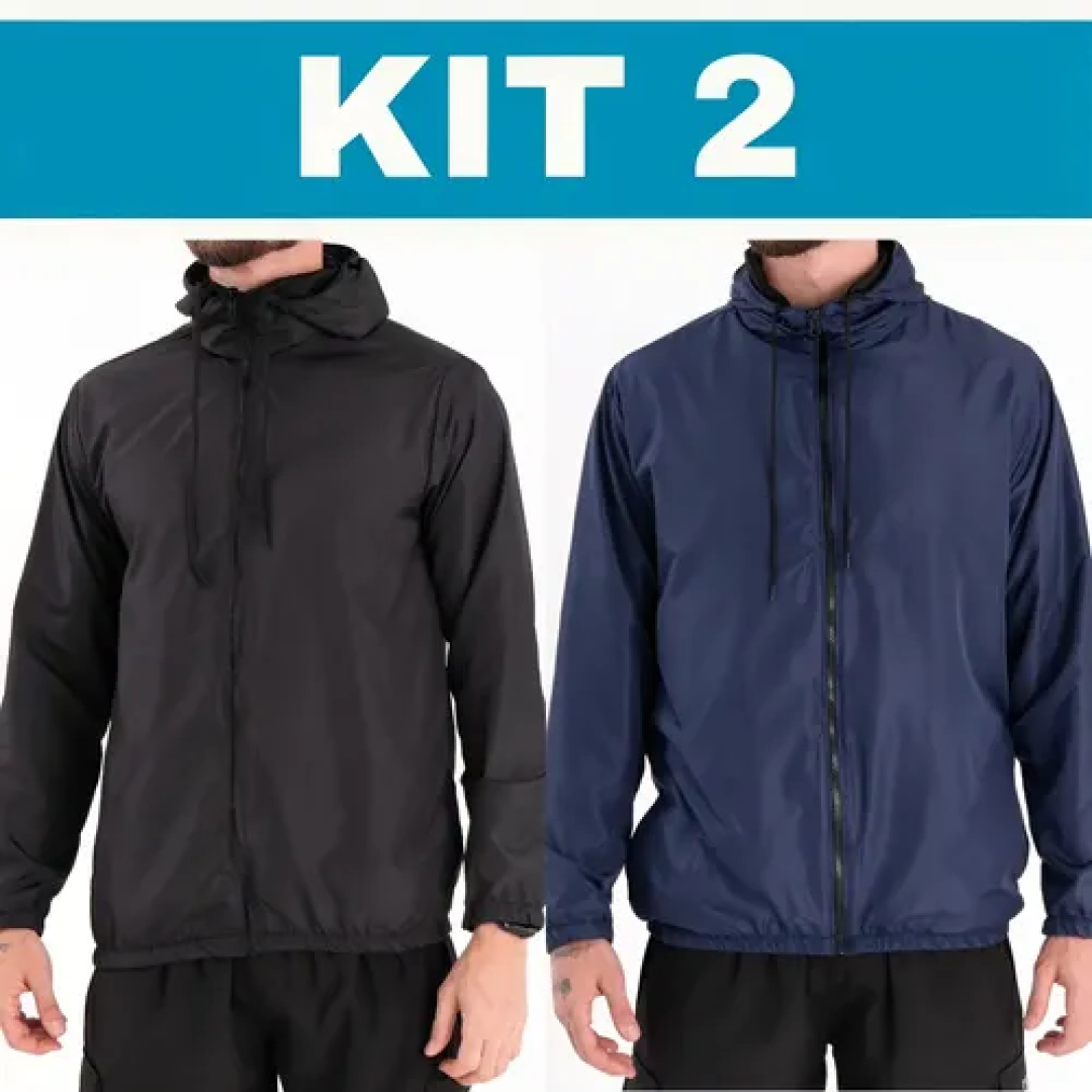 Kit com 2 Jaquetas Corta Vento Impermeável