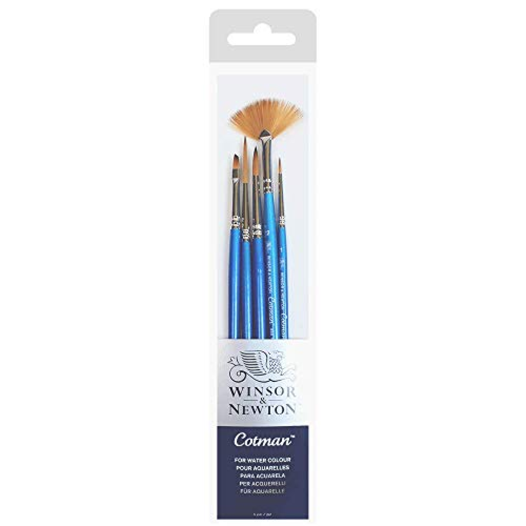 Winsor & Newton Kit Pincéis Cotman 5 Unidades, For Water Colour, Sintético