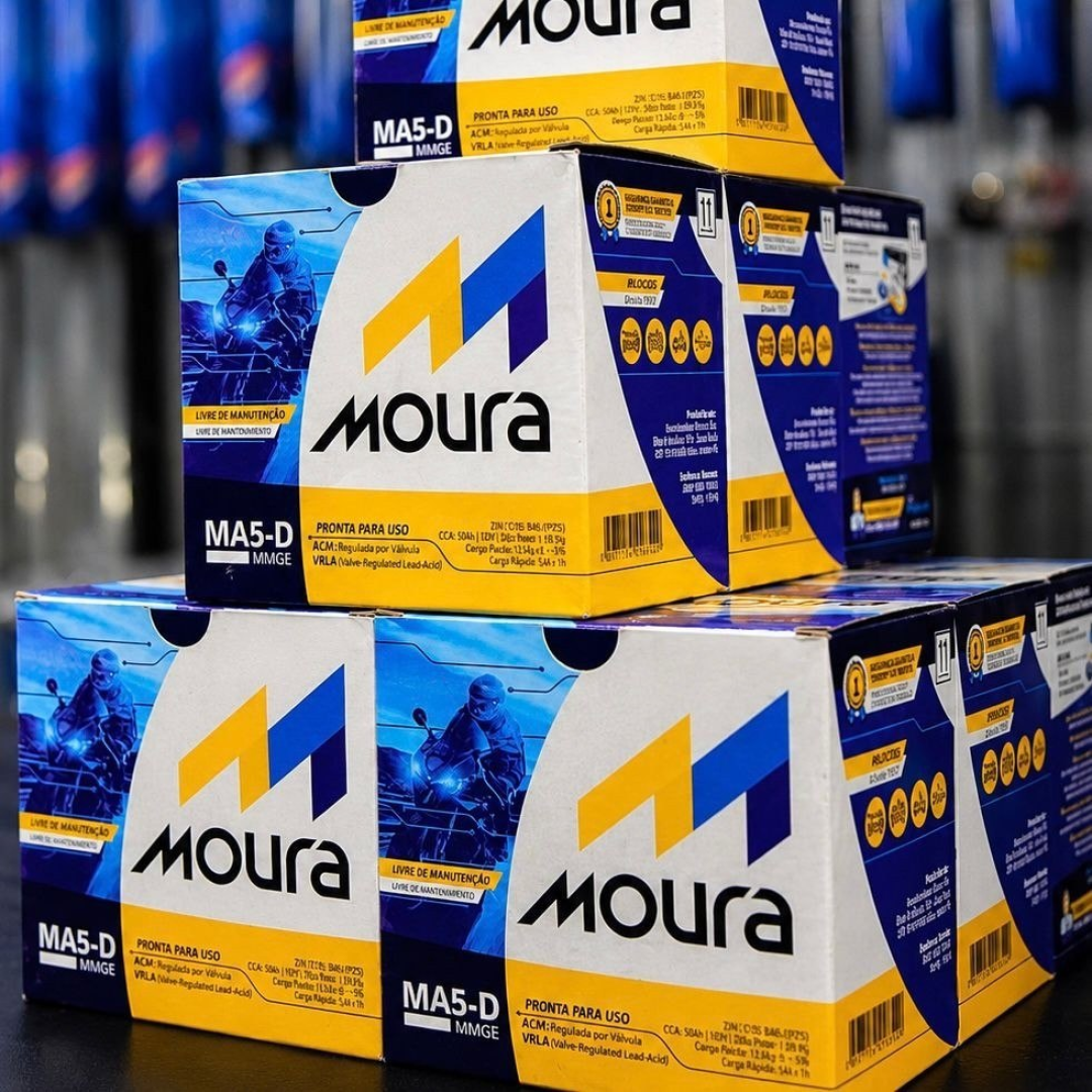 Bateria Moto Moura MA5-D Titan Fan Biz Bros Fazer 125, 150, 160 Mix Flex