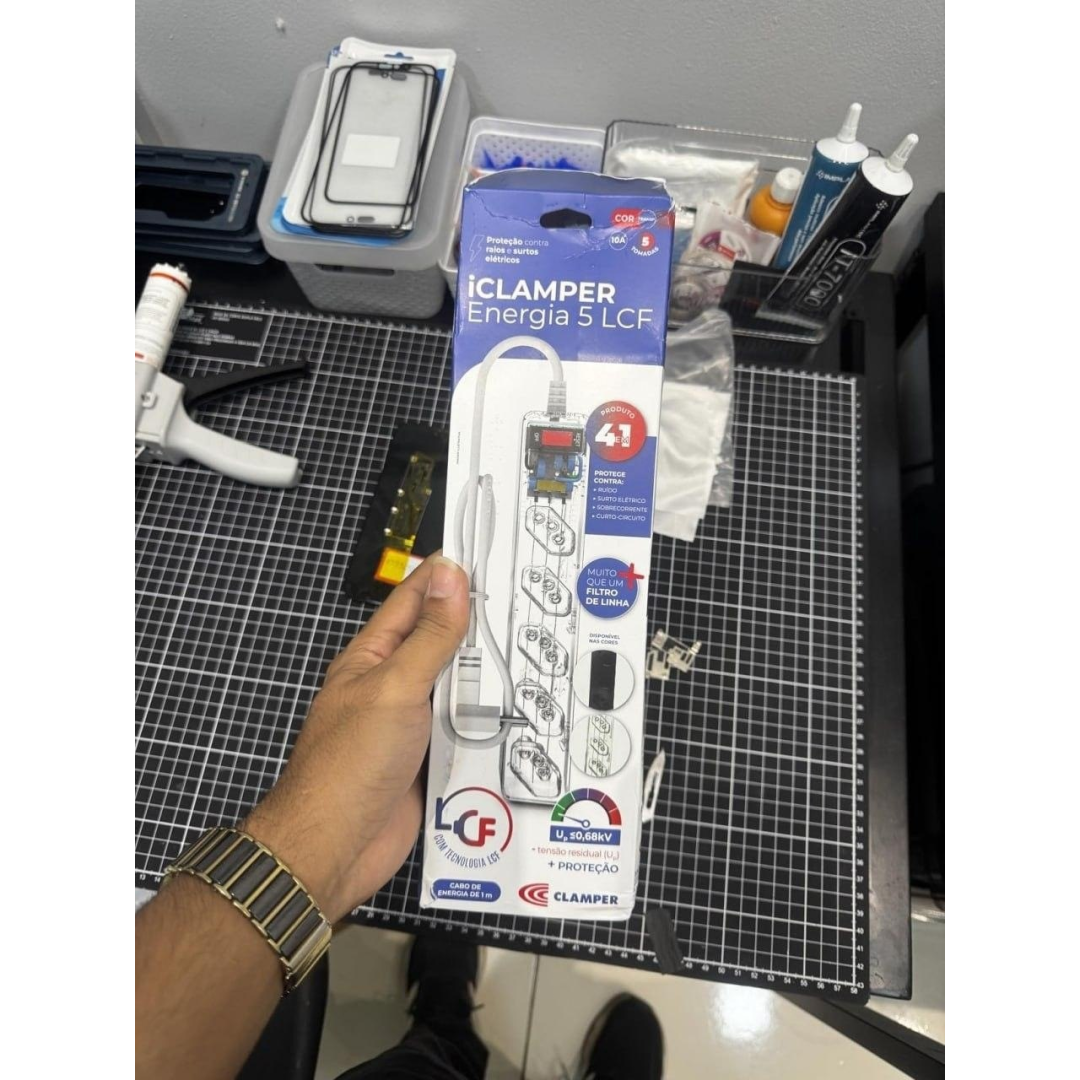 iCLAMPER Energia 5 com Tecnologia LCF para 5 Tomadas