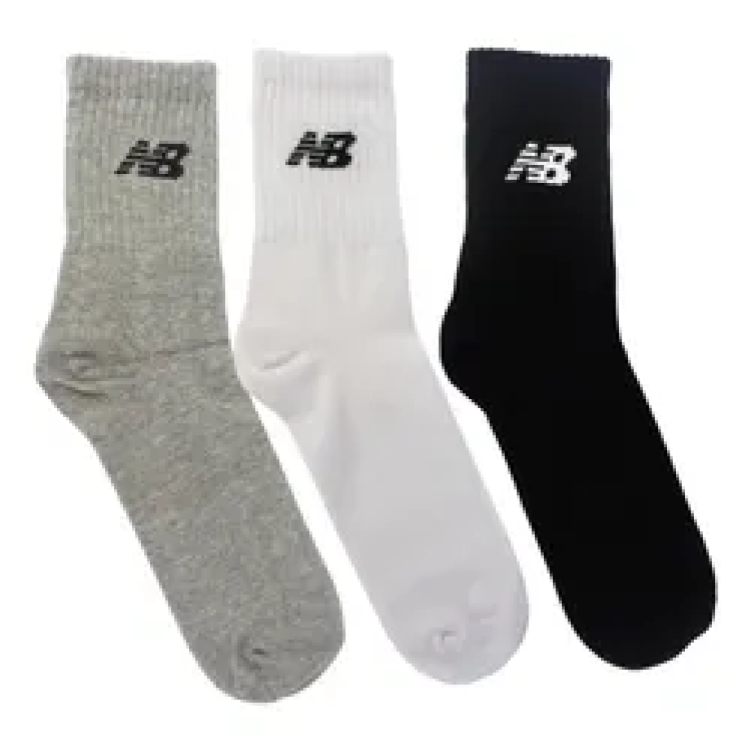 Kit com 3 Pares Meias New Balance Cano Longo