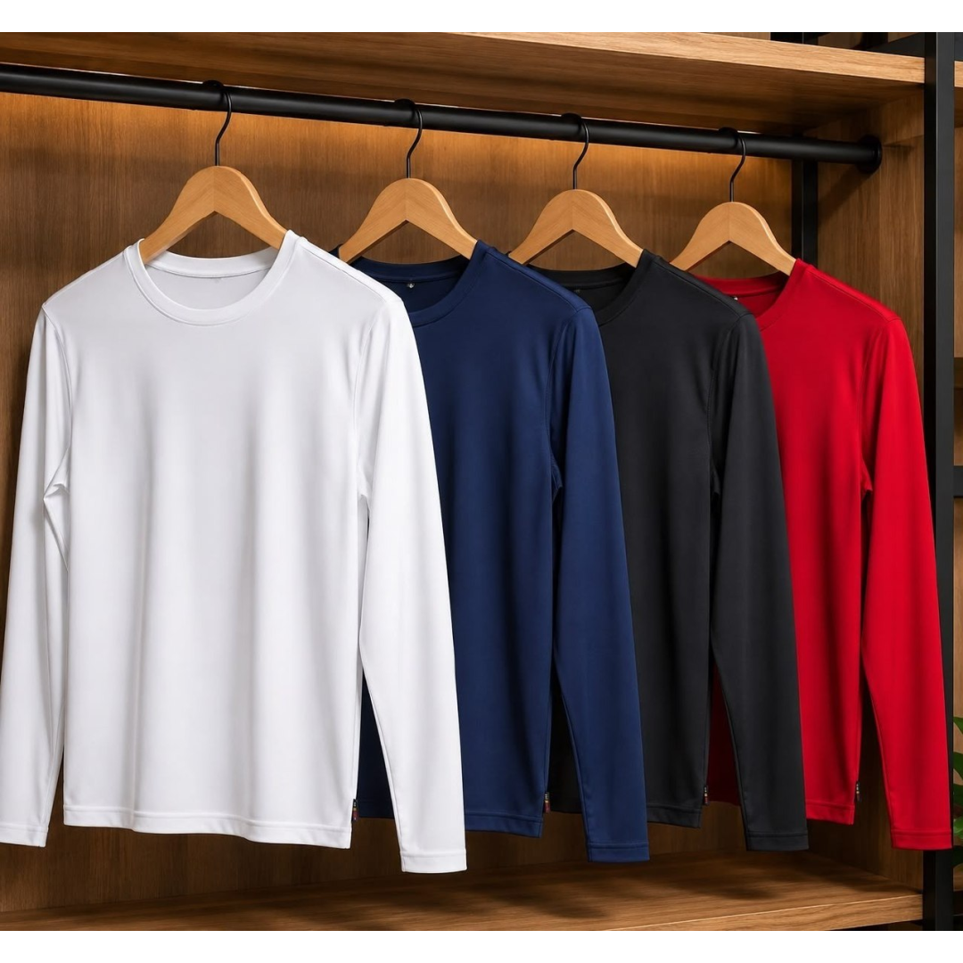 Kit com 4 Camisas Segunda Pele Térmica Uv50 Dry Fit