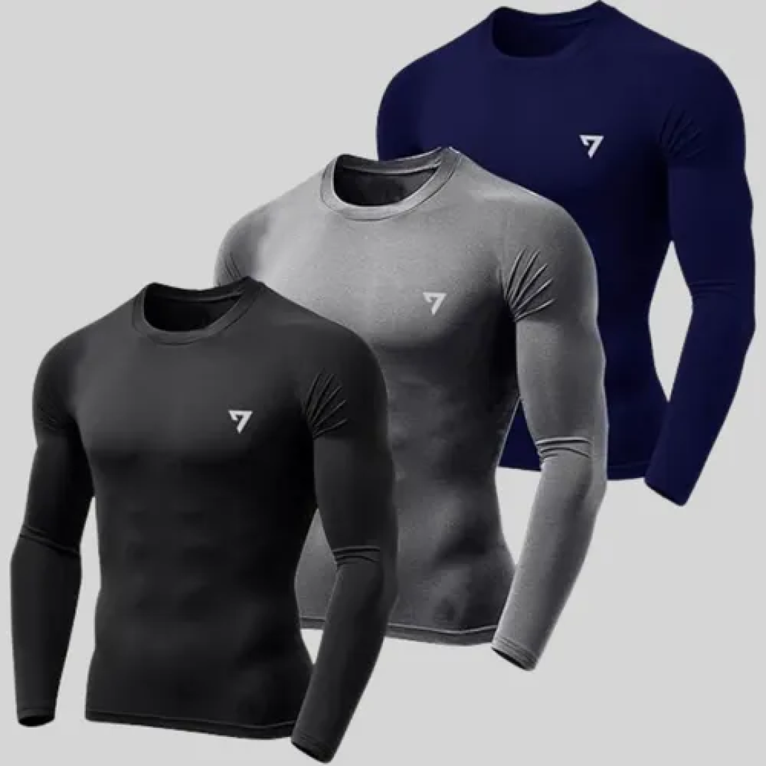Kit com 3 Camisetas Térmicas Segunda Pele Camisa Uv50
