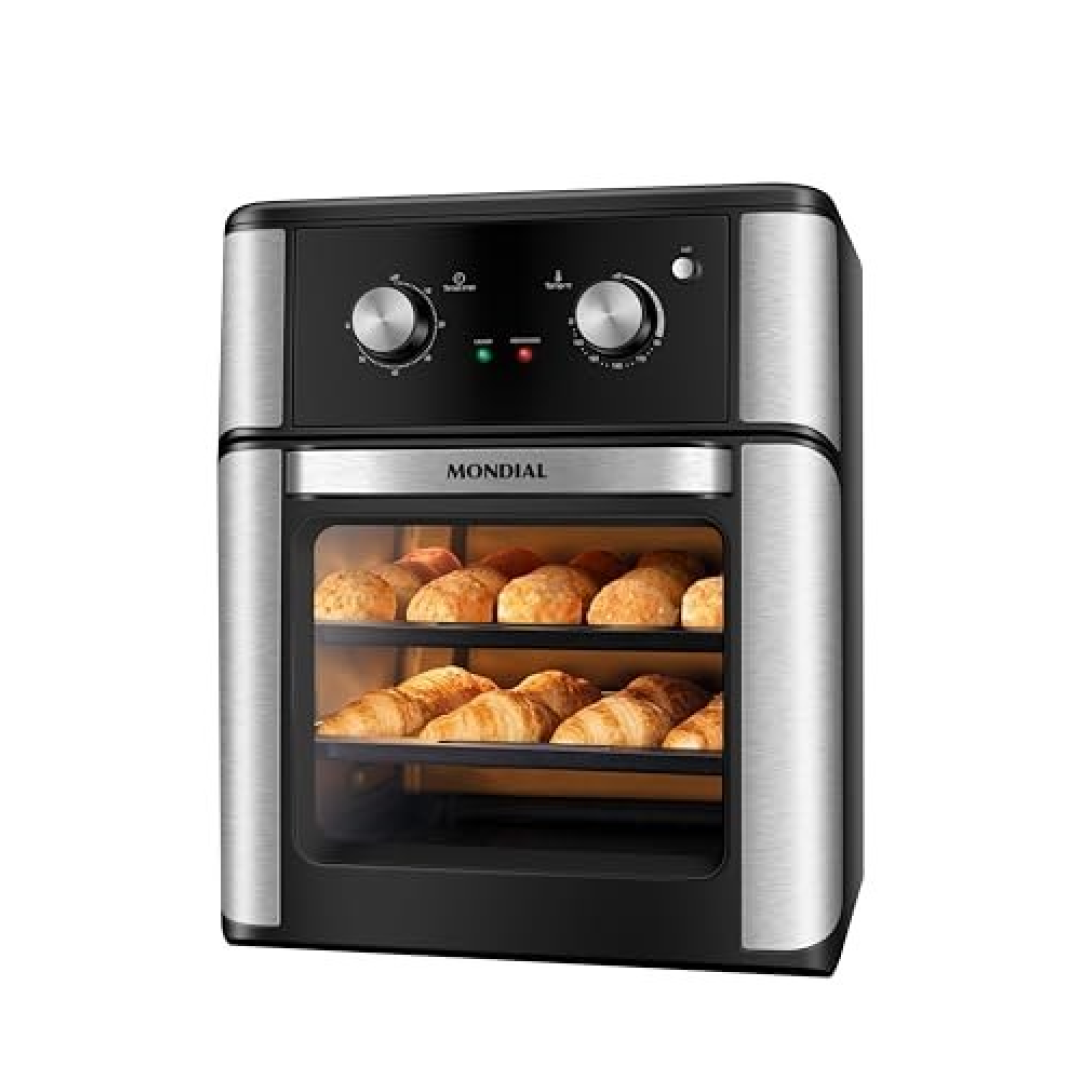 MONDIAL Fritadeira Air Fryer Forno Oven Analógica 12L, Preto, 2000W, 110V AFON-12L-AB