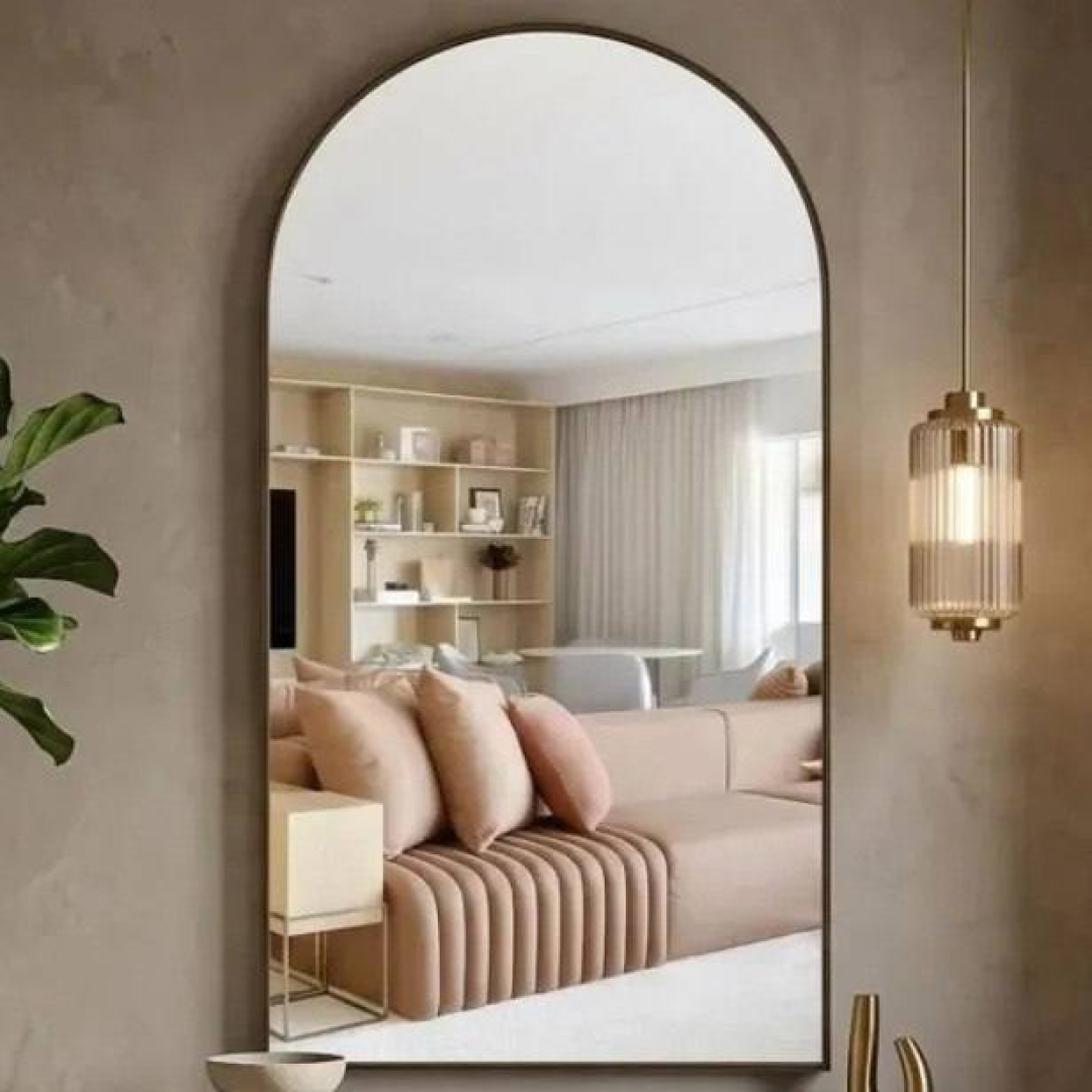Espelho 100x50 Decorativo Grande Corpo Inteiro Com Moldura Preto