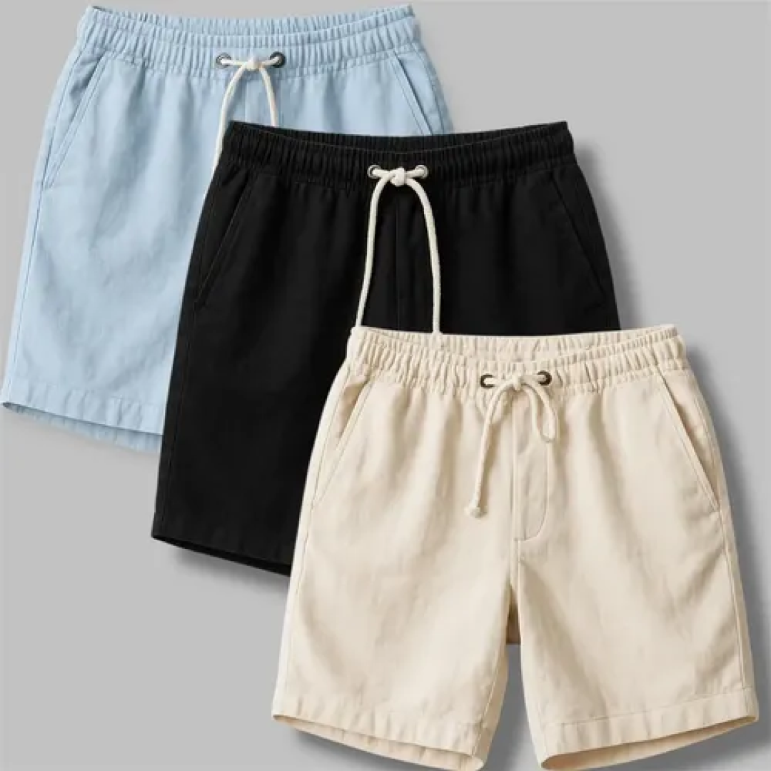 Kit com 3 Shorts Bermuda Linho
