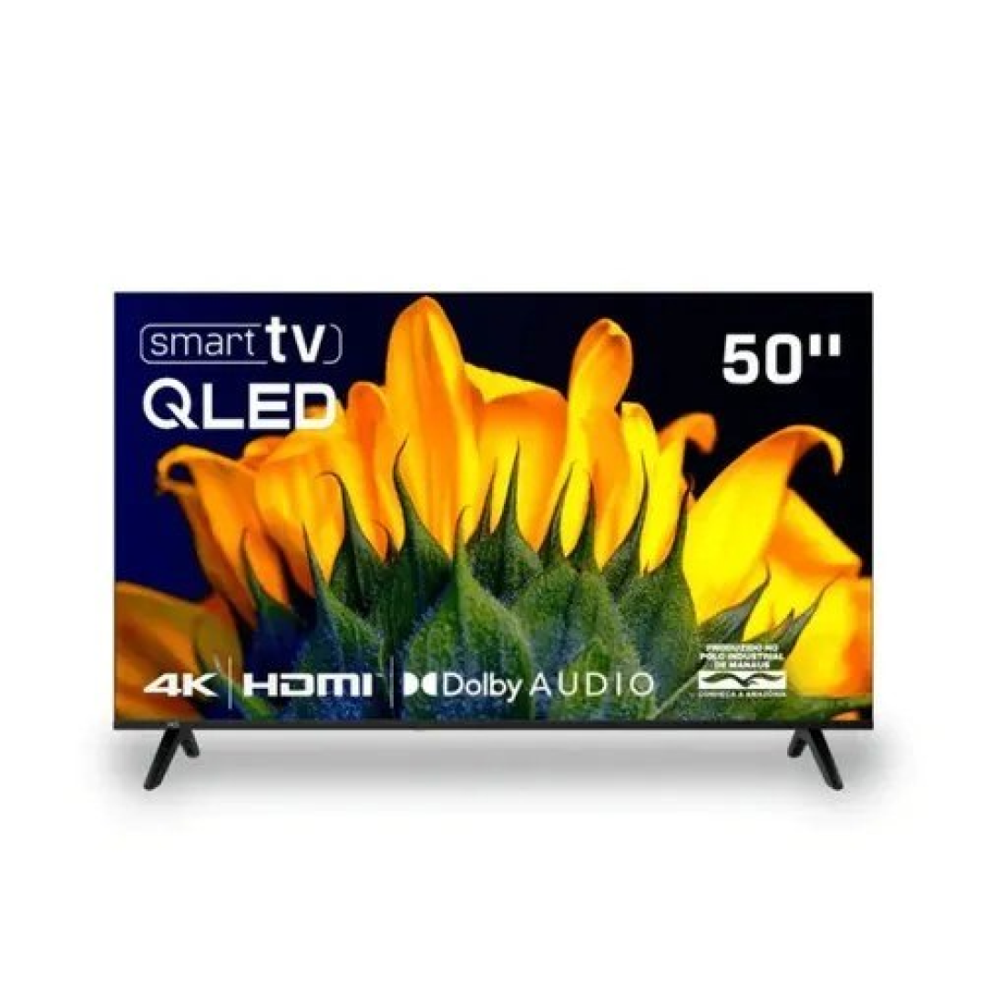 Smart Tv Hq 50 Qled, 4k Uhd, Dolby Audio, Wi-fi, Bluetooth, 3 Hdmi, 2 Usb, Netflix, Prime Video, Bivolt