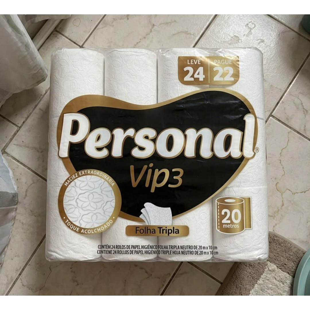 Personal Papel Higiênico Vip Folha Tripla 24 Rolos de 20m