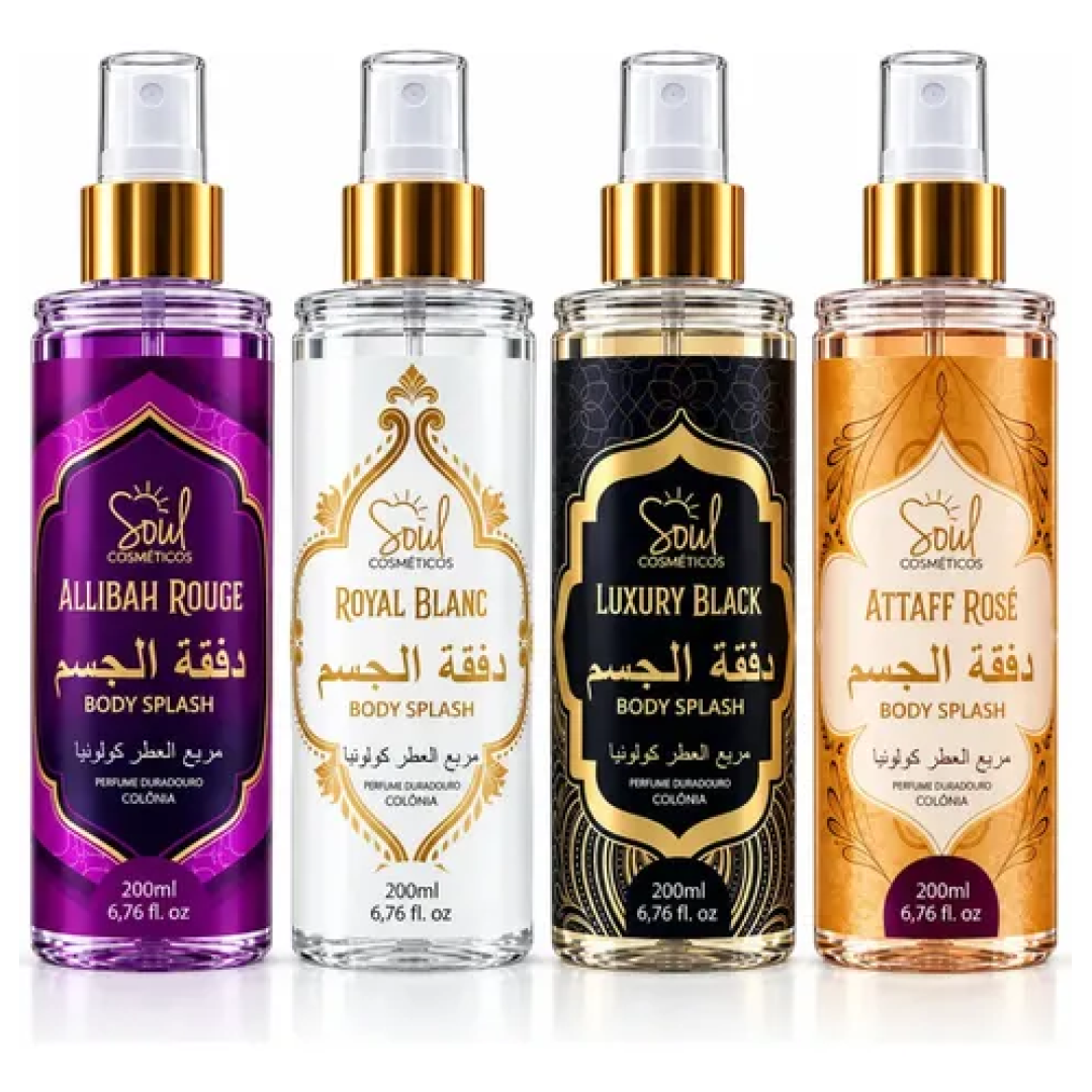 Kit com 4 Body Splash Soul Árabe 200ml