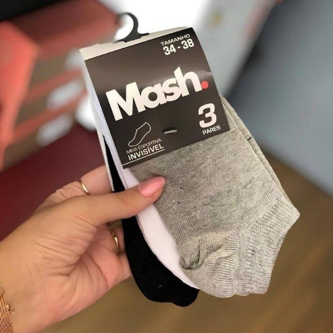 Kit com 10 Pares de Meias Mash Invisível