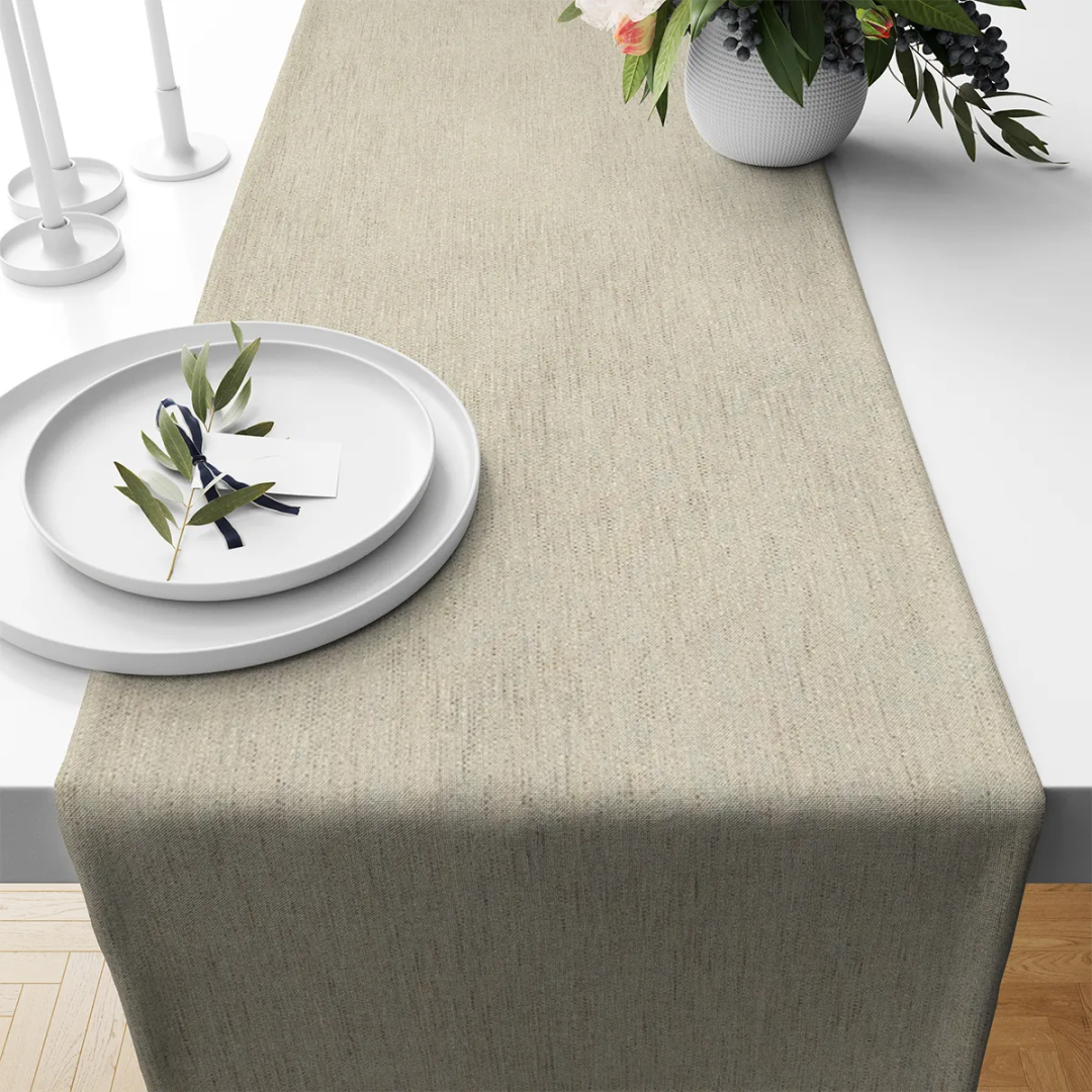 1 Caminho Trilho Mesa Impermeável Pvc Juta Areia 42x140