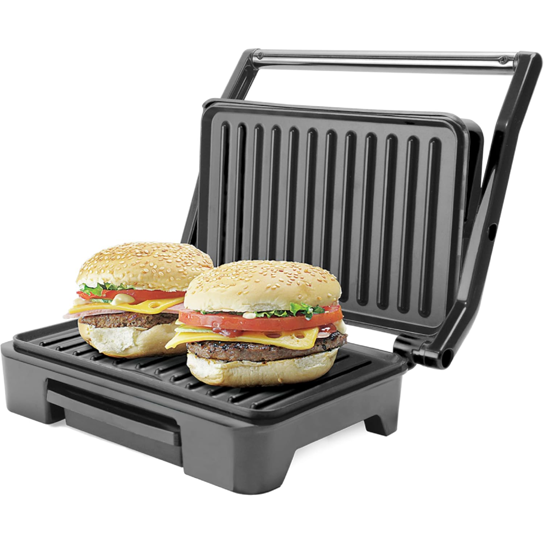 Grill Asteria Compact Mallory Grill multifunção, Luzes indicadoras de funcionamento, Alça com toque-frio e Trava de segurança 127V