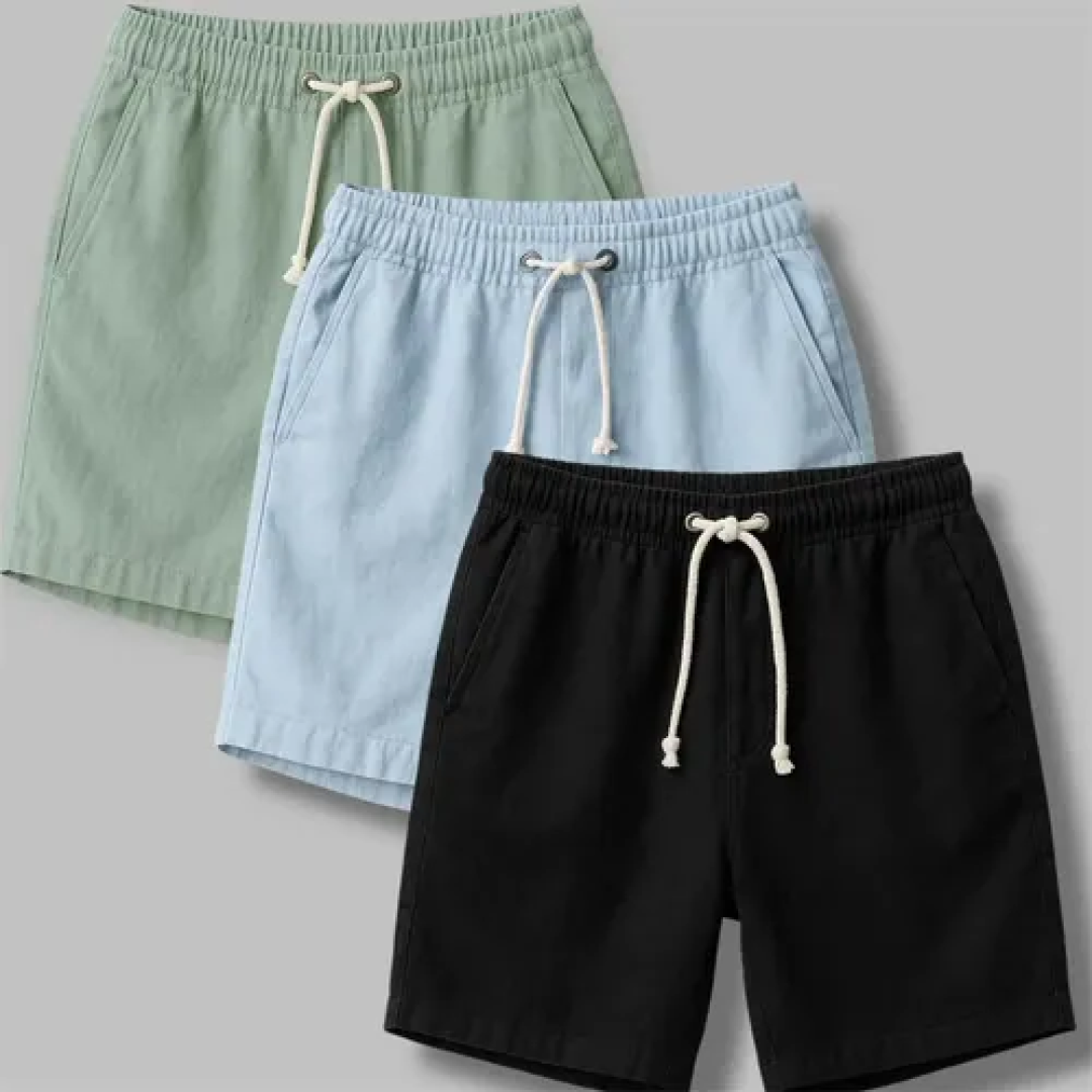 Kit com 3 Shorts Bermuda Linho