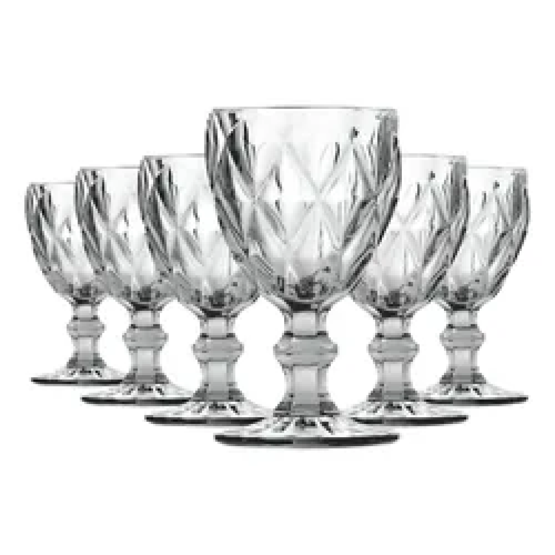 Jogo com 6 Taças Vidro Diamond 330ml