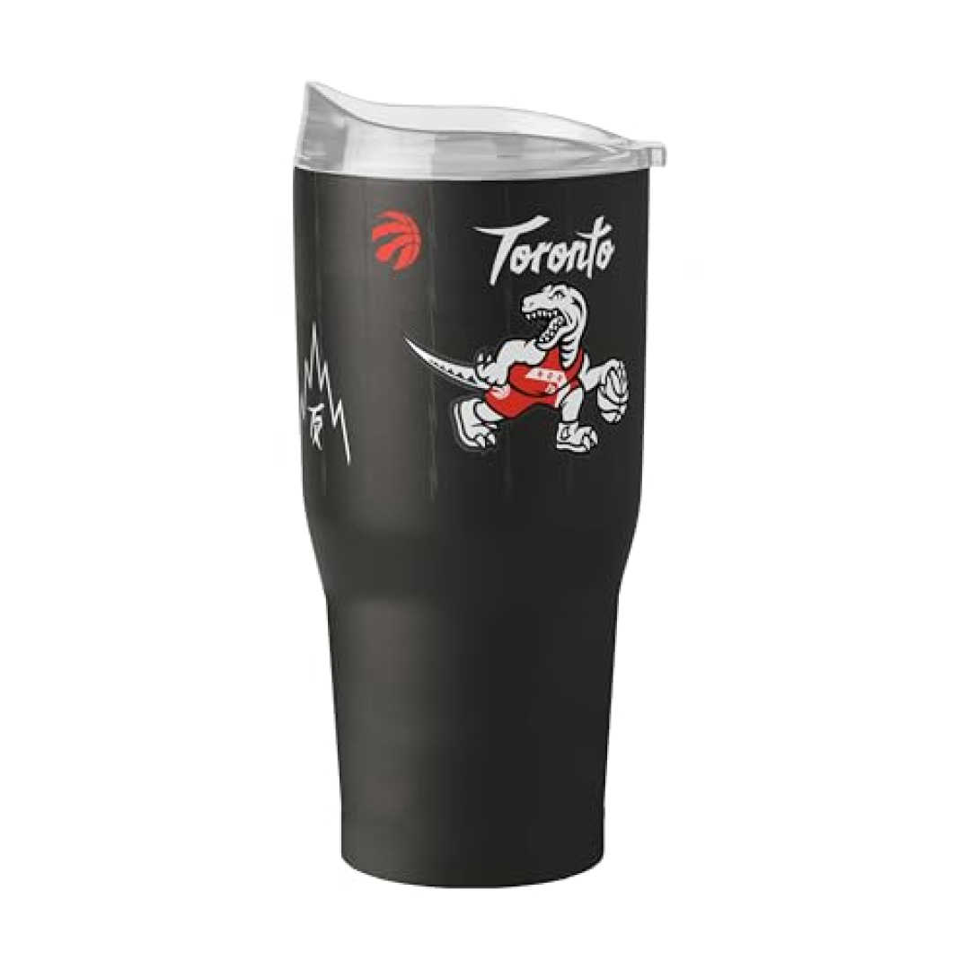 Fanmats Copo de aço inoxidável Nba Toronto Raptors City Edition 850.5 g Revestimento em pó de parede dupla isolado e durável Design City Edition, mantém as bebidas quentes e fr