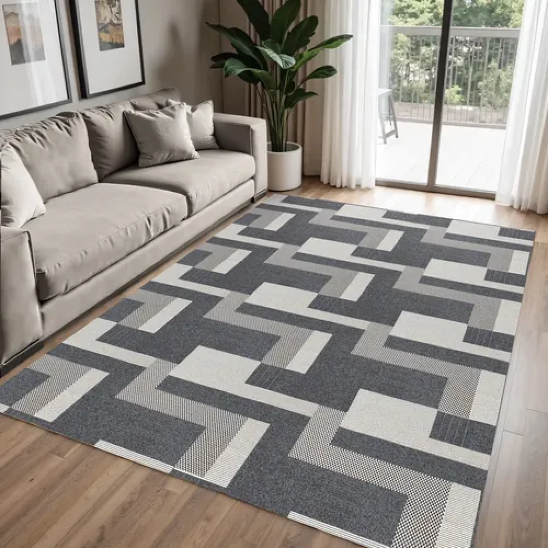 Tapete Sala Quarto Infantil Zig Zag Rústico Colorido 2,00 X 1,40m Antiderrapante Prático 100% Algodão Natural Decorativo