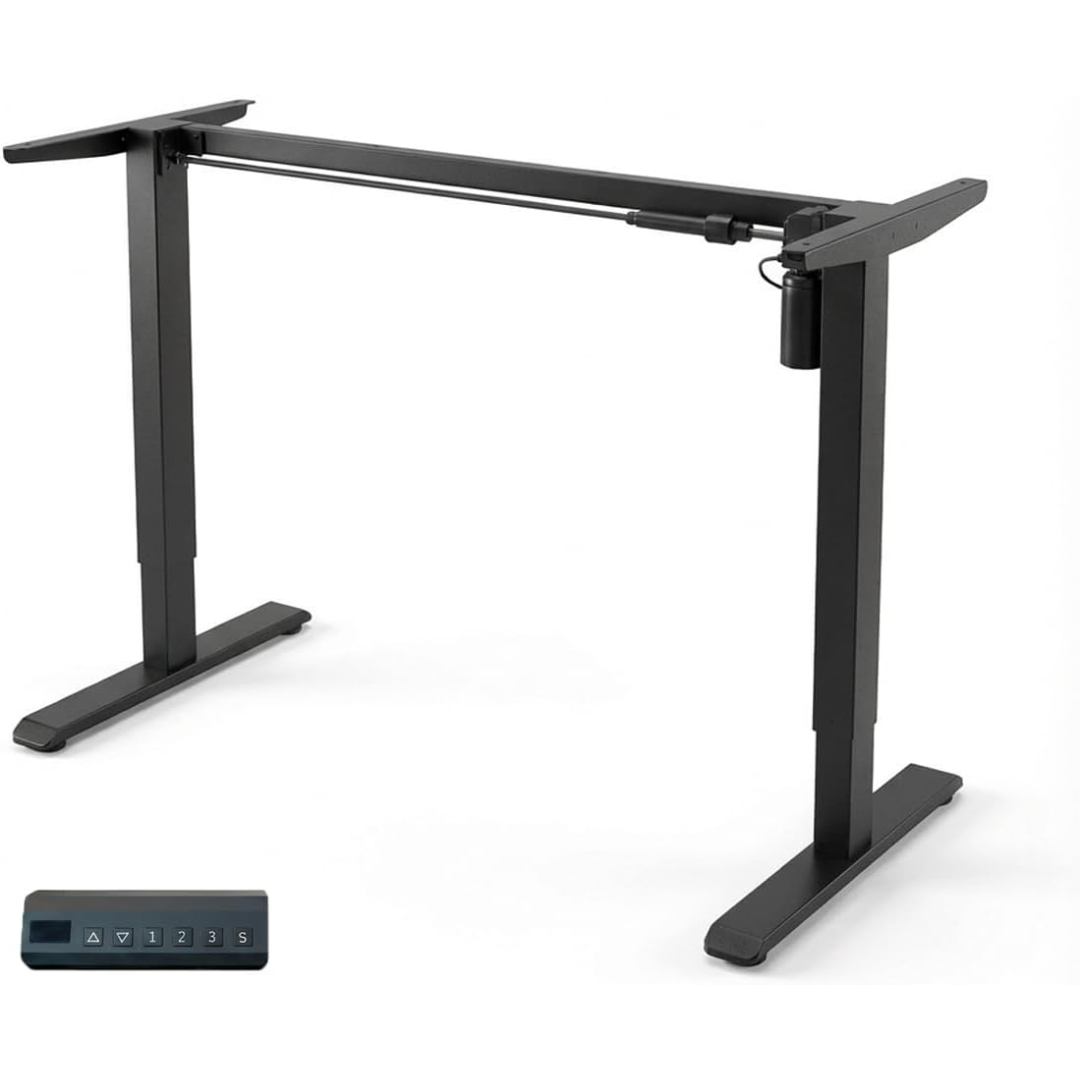 Estrutura de Mesa Elétrica Ajustável para Trabalho em Pé e Sentado – 3 Configurações de Memória, Altura de 72cm a 120cm, Base Ergonômica e Design Silencioso para 110v e 220v
