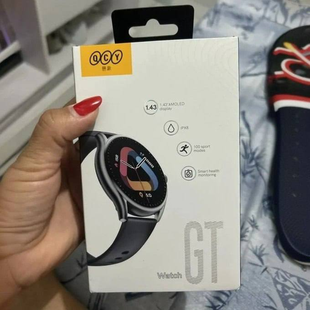 Relógio Smartwatch Qcy Gt S8 Tela Amoled Bluetooth Ipx8 Cor Preto