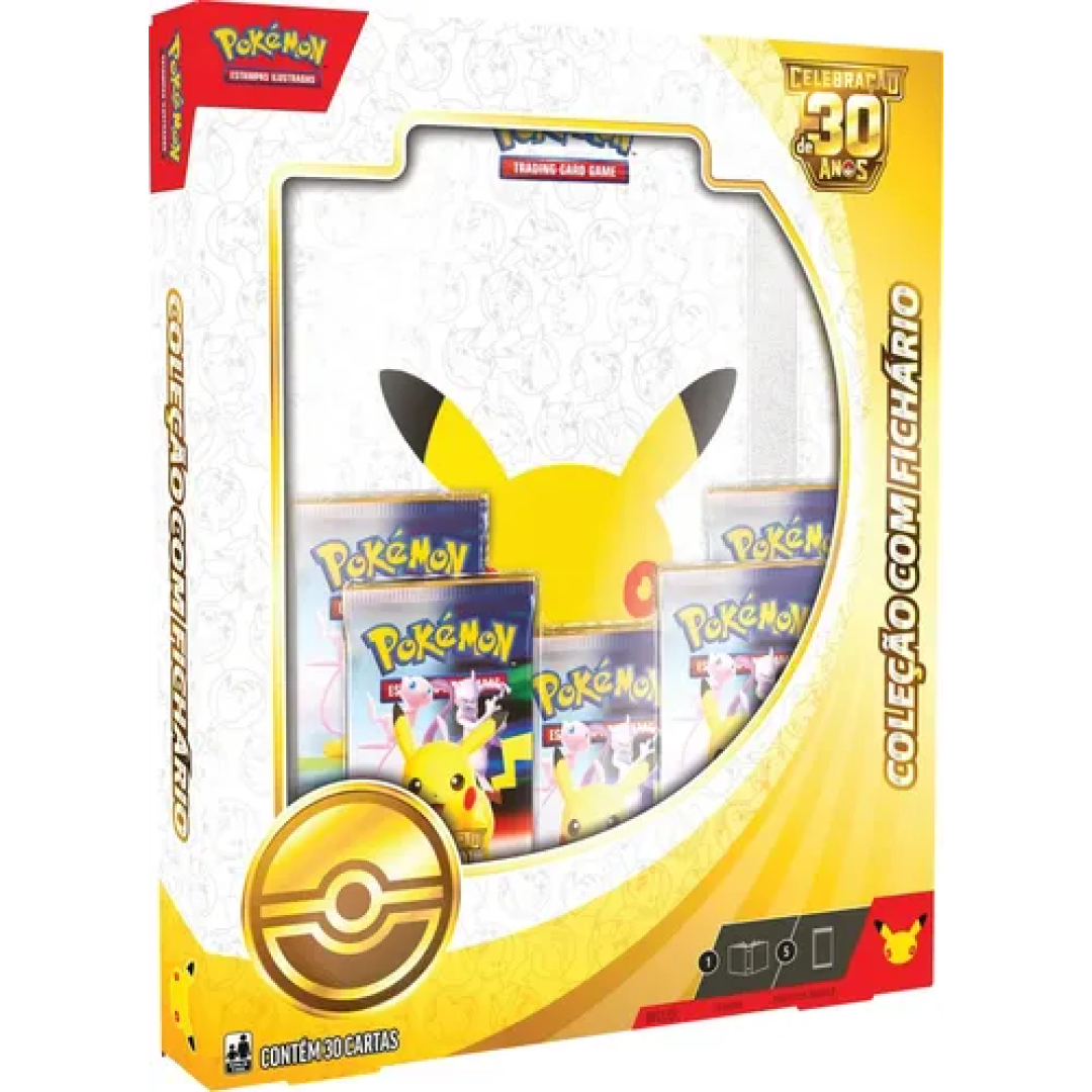 Pokémon Celebração de 30 anos – Box Coleção com Fichário