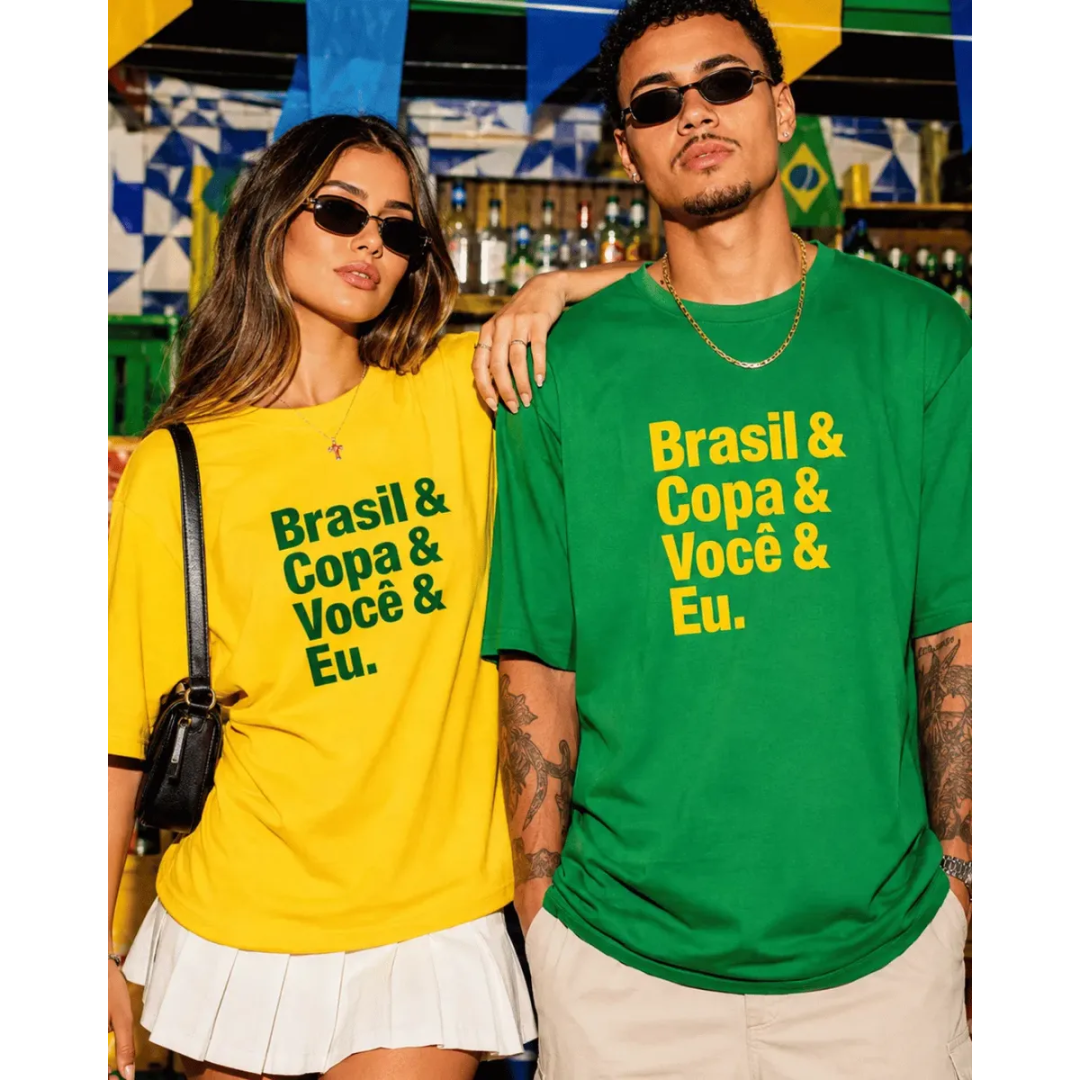 Kit 2 Camiseta Casal Brasil Copa Você E Eu Dia Dos Namorados
