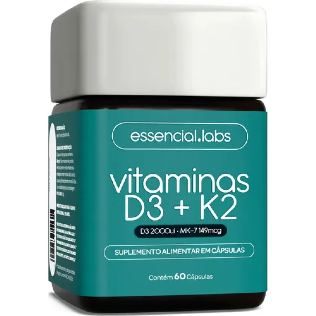 VITAMINA D3 + K2 Menaquinona-7 60 Cápsulas