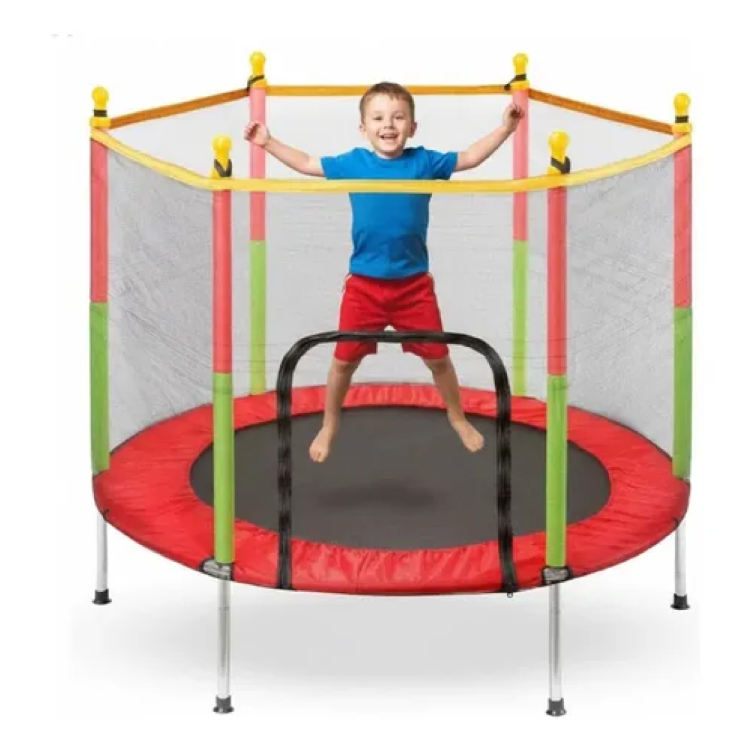 Pula Pula Cama Elástica Trampolim Infantil 1,4m Reforçado Preto Vermelho