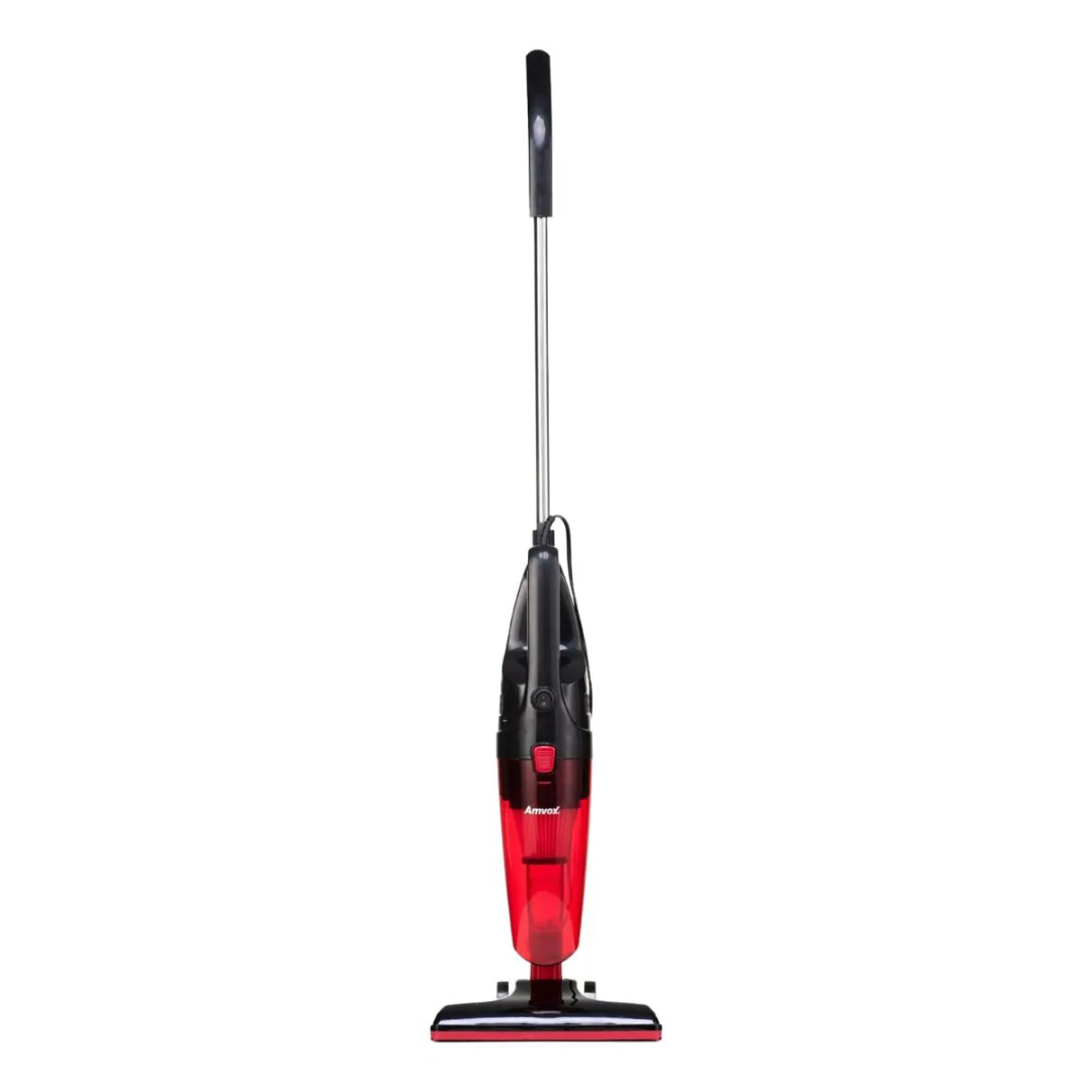 Aspirador de Pó 2 em 1 Vertical e Portátil 1100W Potência Filtro Hepa com Porta Cabo Amvox ASP 1101 Preto/Vermelho