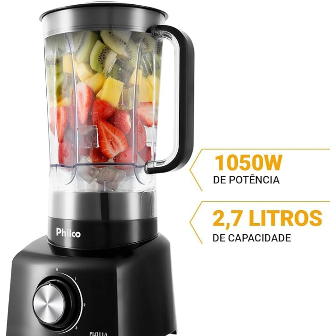 Liquidificador Philco 2,7L 4 Velocidades 1050W PLQ11A 127V