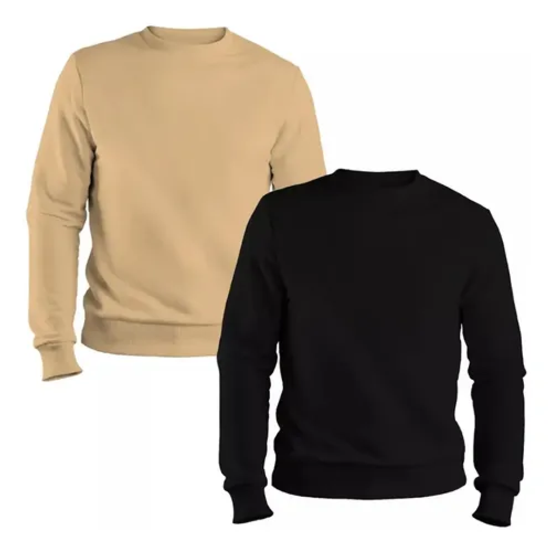 Kit com 2 Moletom Liso Blusa Algodão
