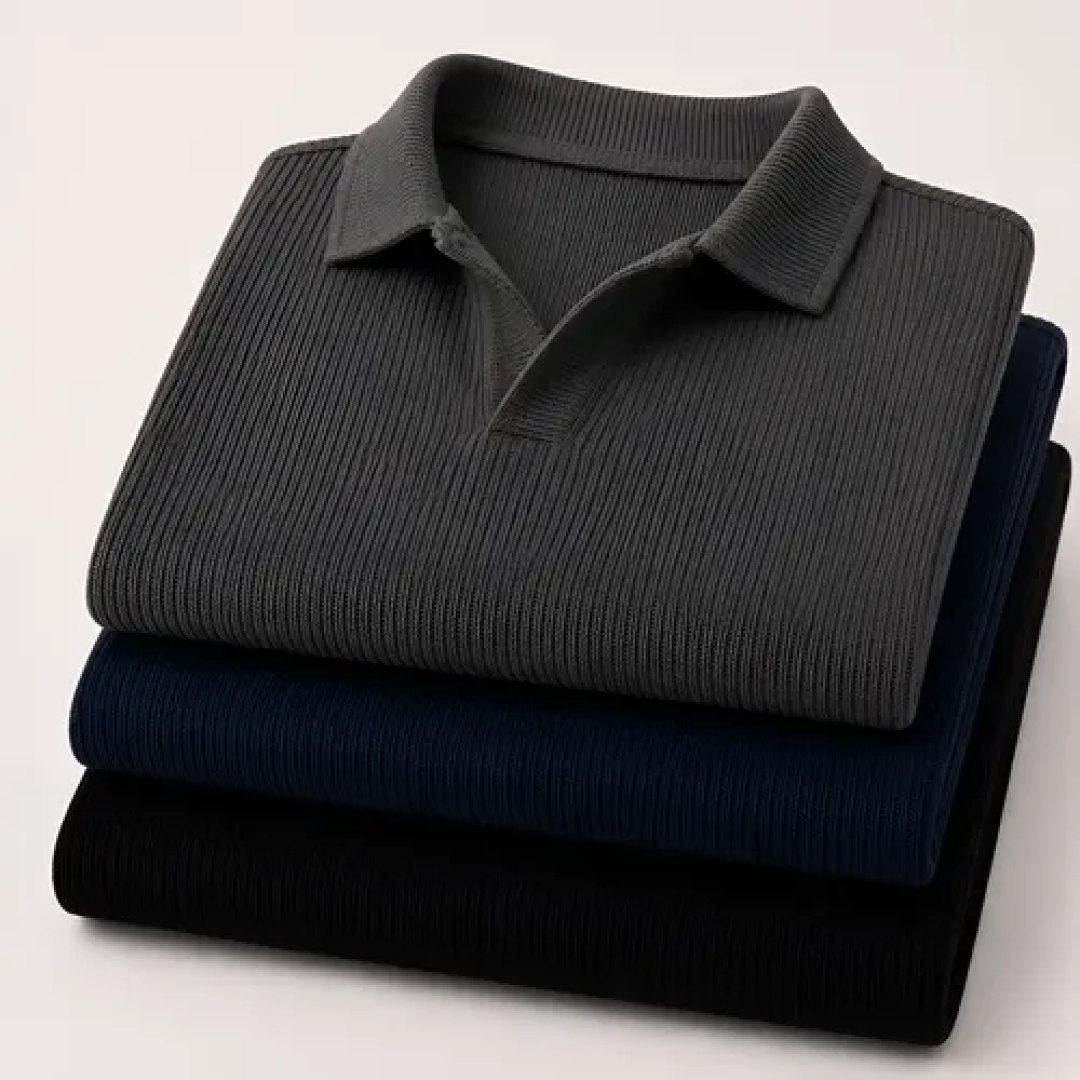 Kit com 3 Camisas Polo Canelada Gola Italiana