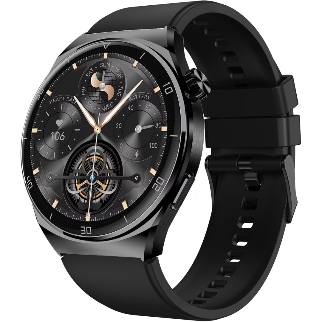 Smartwatch Aurafit Relógio inteligente para Homens, Tela Full Touch 1.43"AMOLED, IP68, Compatível com iOS e Android, 110+ Modos Esportivos, Assistente de Voz, Faz e Recebe Ligações