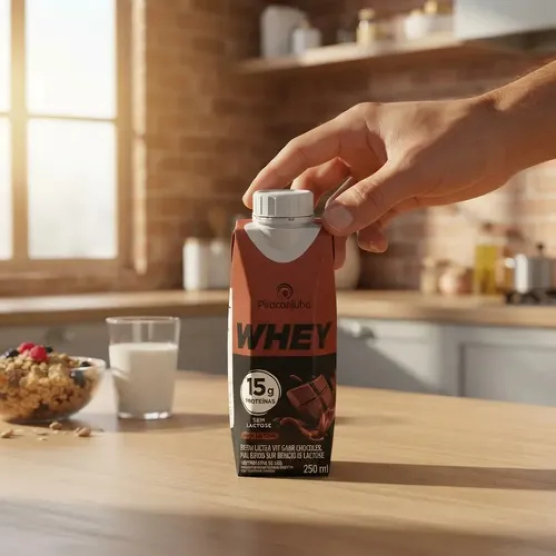 Kit 12 Bebida Lactea Whey 15g Piracanjuba Chocolate 250ml