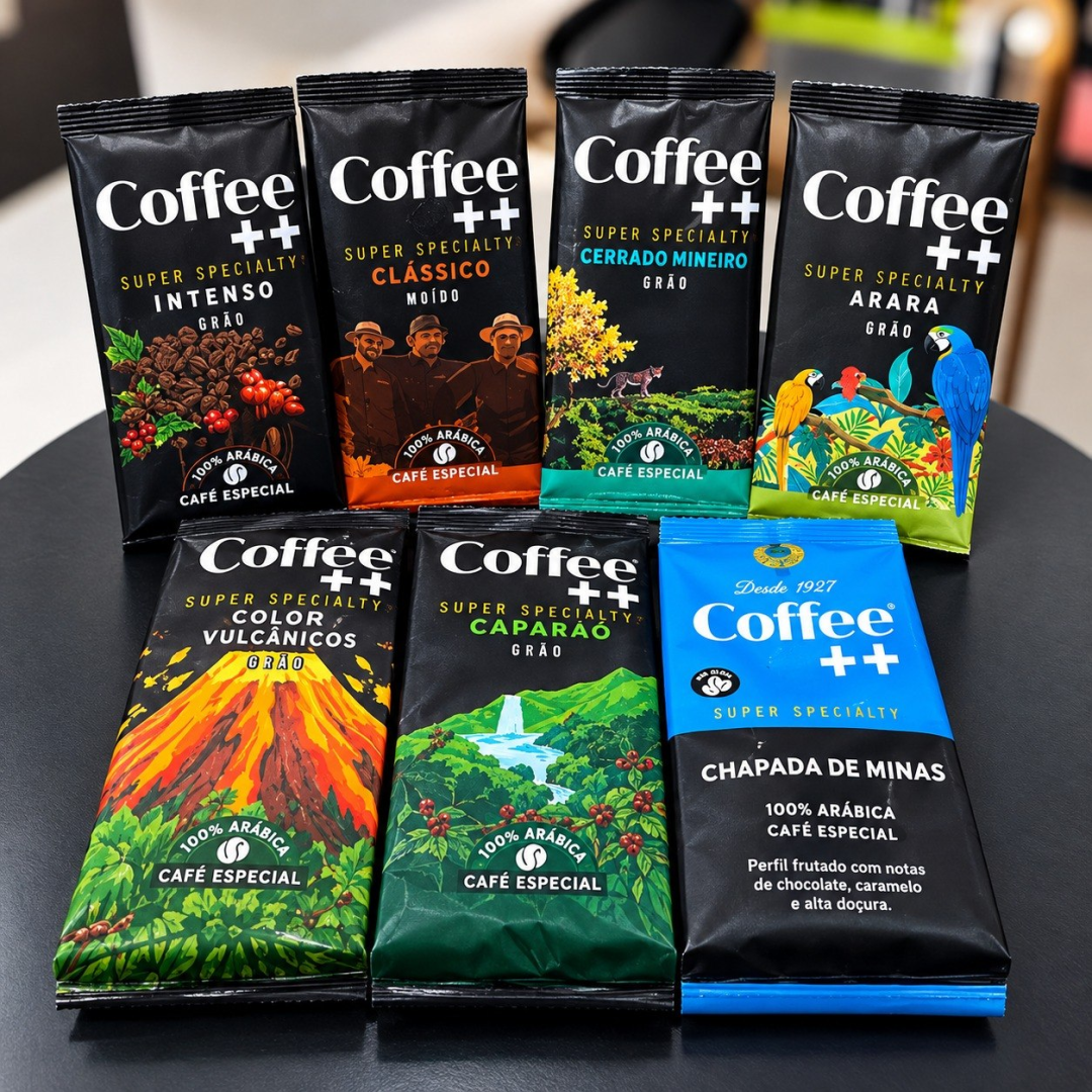 Kit com 5 Pacotes Café Especial em Grãos Coffee Mais Variedades