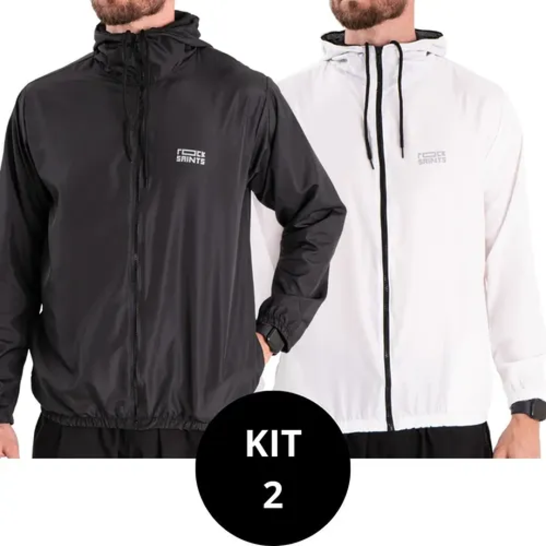 Kit com 2 Jaquetas Corta Vento Impermeável