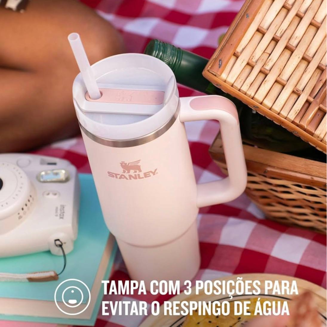 Stanley - Copo Quencher H2.0 FlowState 887ml - Copo de aço inoxidável com tampa, isolamento a vácuo, para água, chá gelado, café, smoothies e muito ma...