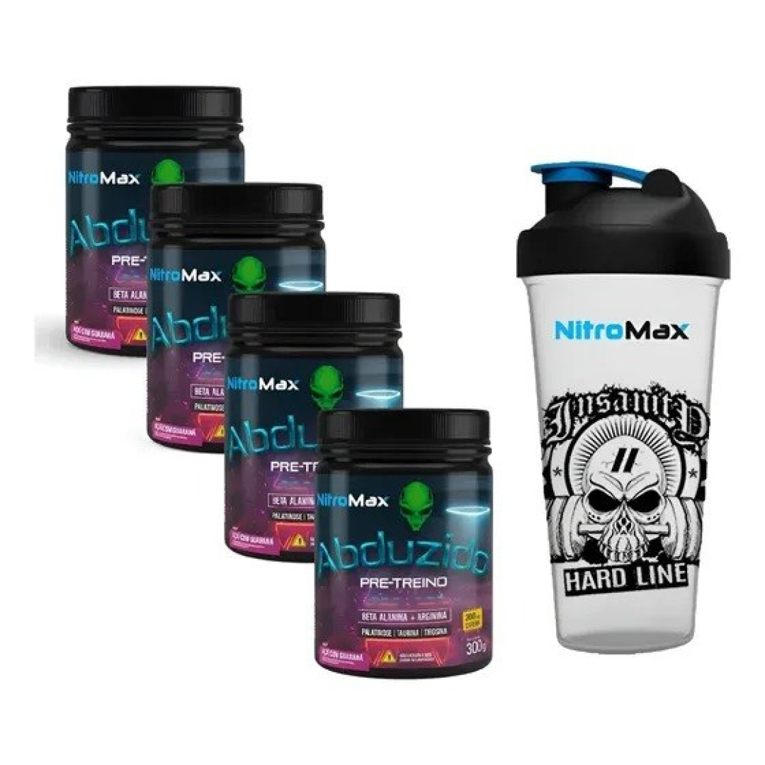 Kit 4x Pre Treino Abduzido 300g + Brinde - Nitromax