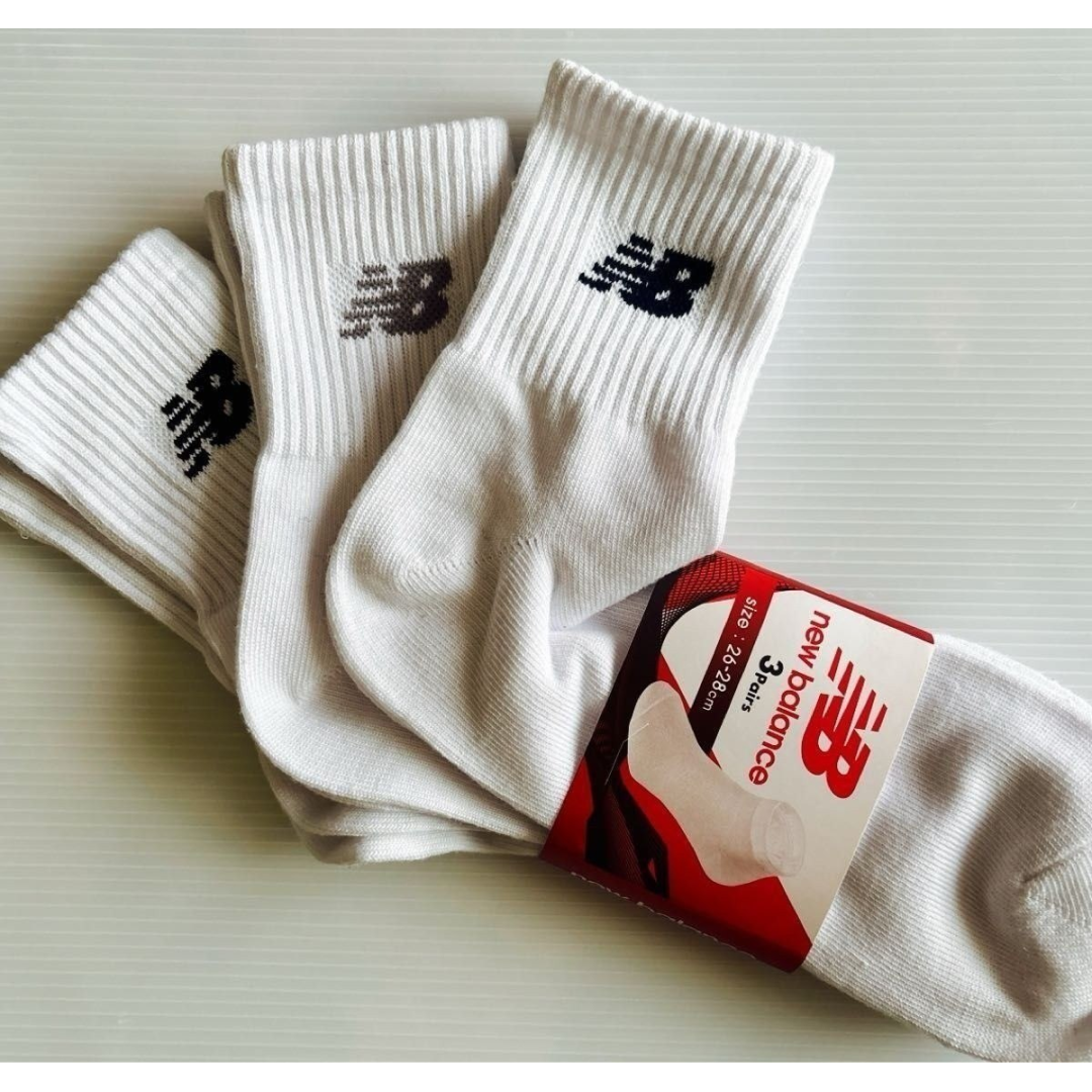Kit com 3 Pares Meias New Balance Cano Longo
