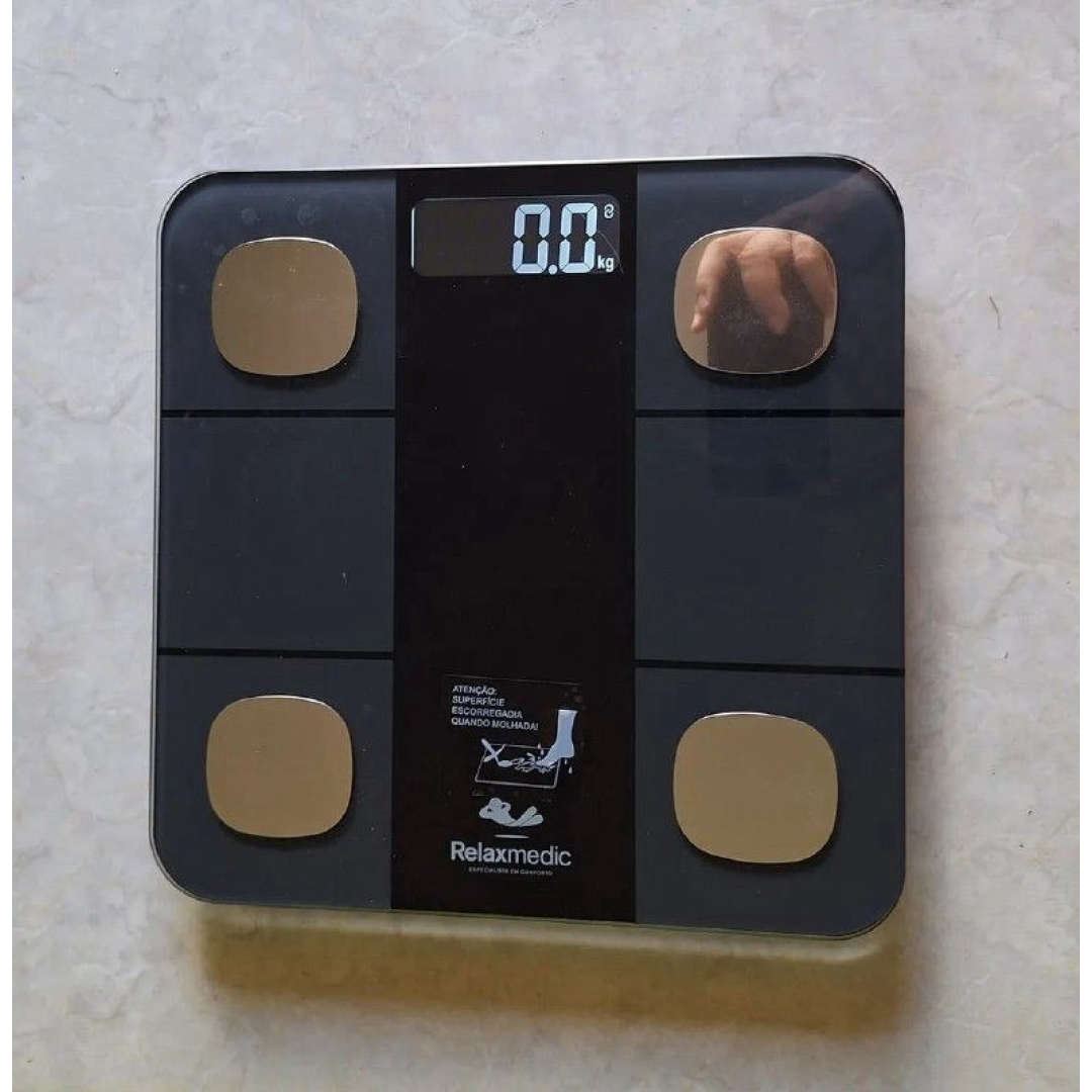 Balança Digital Corporal Bioimpedância Bluetooth Relaxmedic