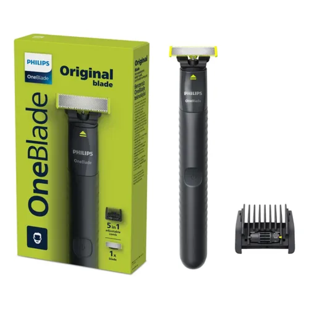 Barbeador e Aparador Elétrico Philips OneBlade com Pente 5 em 1, Sem Fio e À Prova D'Água - QP1425/10