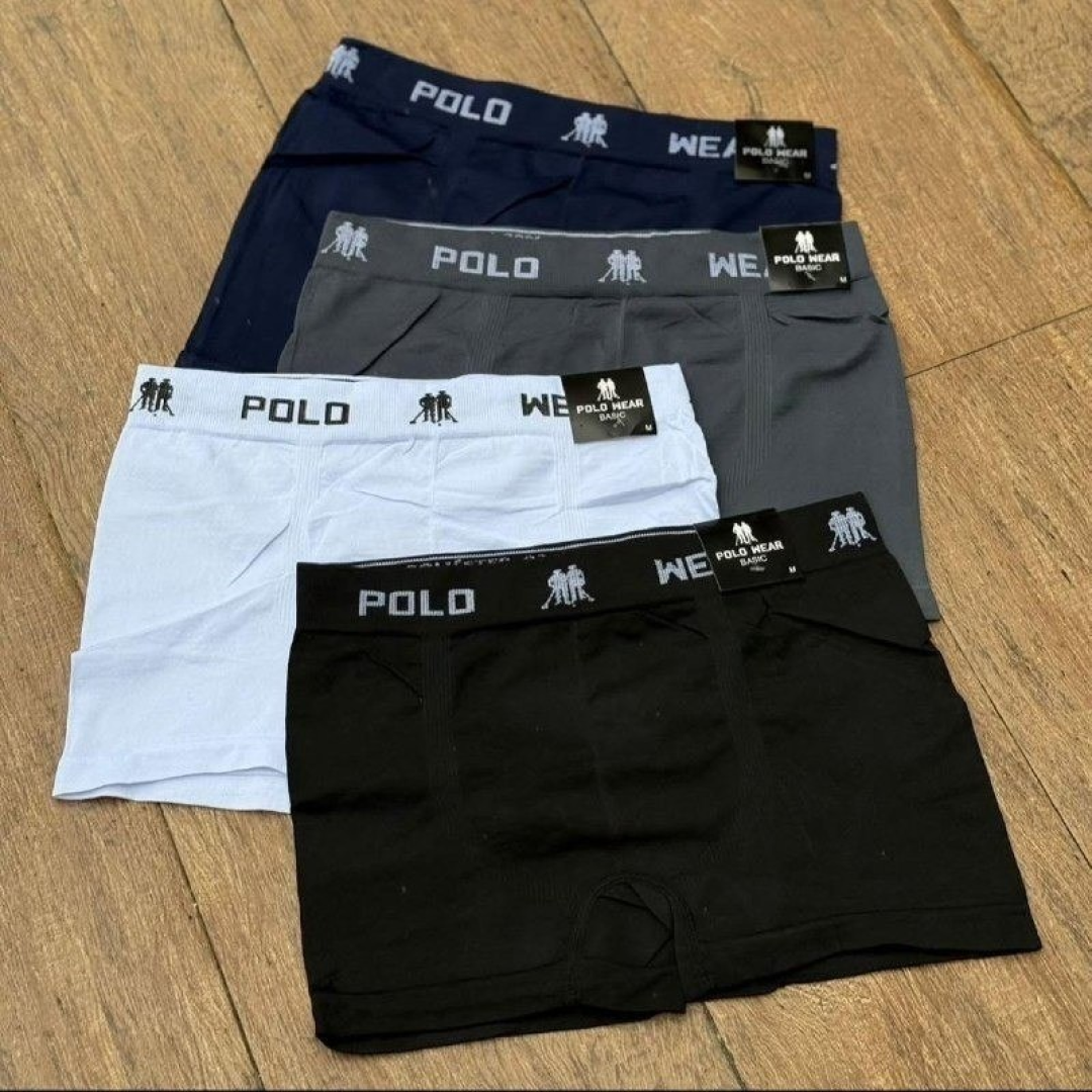 Kit com 12 Cuecas Boxer Polo Wear Microfibra