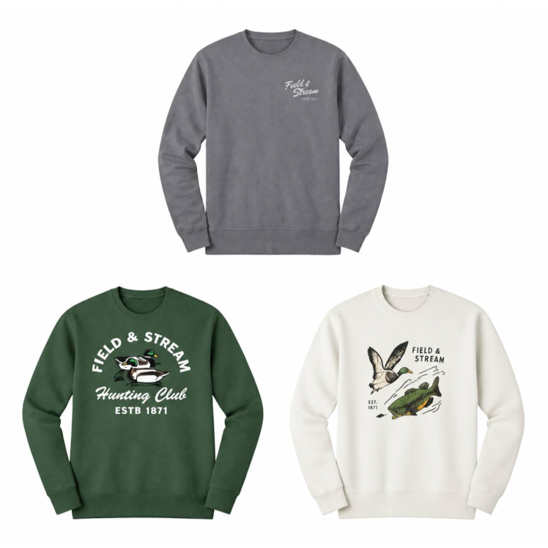 Moletons de gola redonda Backstrap Crew Sweatshirt Field & Stream Masculino, G3