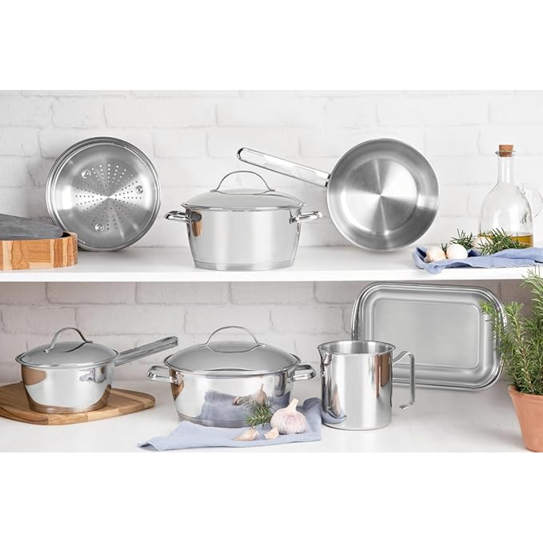 Jogo de Panelas com Fundo Triplo 7 Peça Tramontina Inox