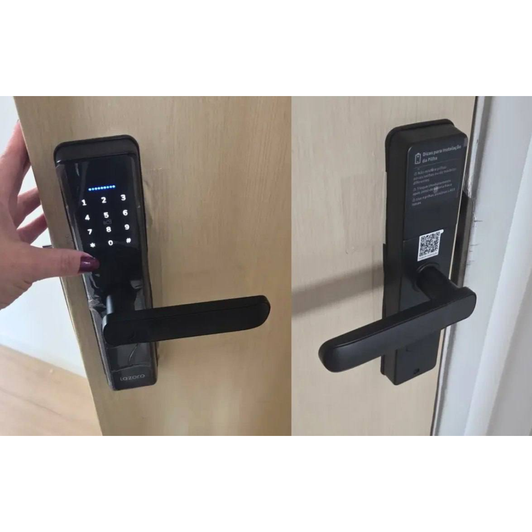 Fechadura Eletronica Digital Com Biometria, Senha, Cartão Ic E Tuya App Bluetooth LAZORO