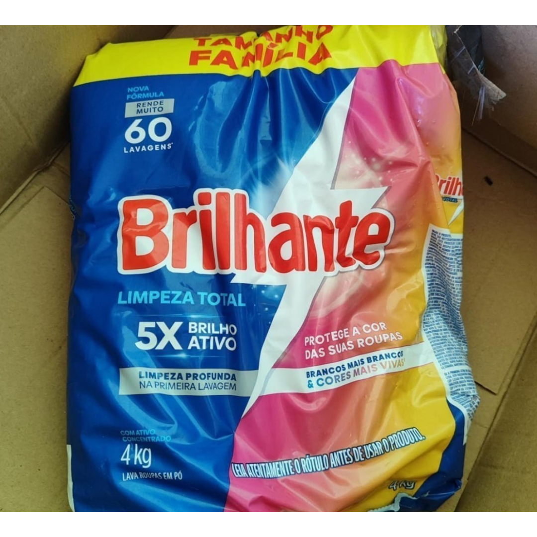 Sabão em pó Brilhante Limpeza Total 4Kg